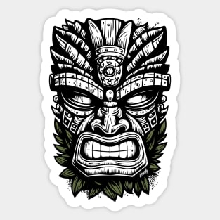 Ward Off Evil with this Island Tiki Mask Design by gnarly Sticker